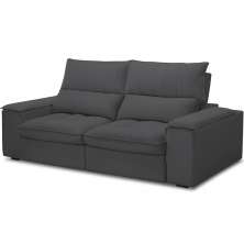 Sofá Retrátil Reclinável Para Sala de Estar Living 210cm Nápoles F04 Bouclê Grafite - Lyam Decor