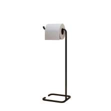 Suporte Papeleira De Chão Para Banheiro Lavabo Set Aço Multiuso D01 Preto Fosco - Lyam Decor