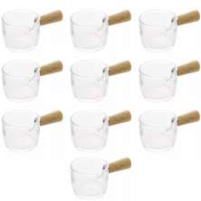 10 Molheiras Cremeira de Vidro 100ml Cabo de Bambu Lyor Cald