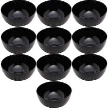 10 Tigelas Vidro Opalino 300ml Diwali Black 12x5cm Cumbuca Shimeji Saladas