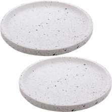 2 Bandejas Decorativas Mármore 30cm Lyor Terrazzo Redondas Cantinho do Café