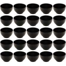 25 Cumbucas Bolws Cerâmica para Restaurantes 680ml Preto Lyor Tigelas Shimeji Açaí