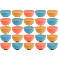 25 Cumbucas Plástica Bambu 500ml Bowls Coloridos Lyor Restau