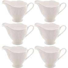 6 Porta Molhos Porcelana New Bone Branca 200ml Lyor Molheira