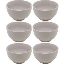 6 Tigelas 680ml Cumbucas Bowls de Cerâmica Lyor Bege Cronus Sobremesa Sopa