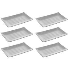 6 Travessas Melamina 17,5x11cm Prato Sushi Lyor Tóquio Granilite Retangular