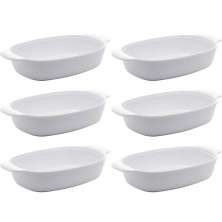 6 Travessas de Melamina para Restaurante 31cm Servir Guarnições com Alças Laterais