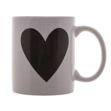 Caneca Heart Branca e Preta