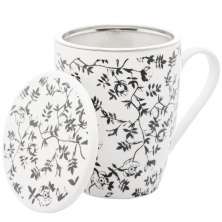 Caneca de Porcelana com Tampa e Filtro Lyor Xícara de Chá 31