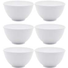 Conjunto 6 Bowls de Melamina Brancas Basic Lyor Cumbucas par