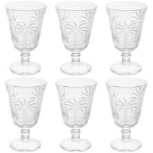 Conjunto Jogo 6 Taças de Vidro para Água Suco 240ml Desenhad