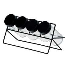 Conjunto com 4 Potes para Temperos Nuance I Incolor e Preto