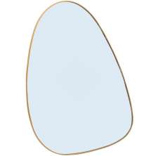 Espelho Orgânico Decorativo Moldura Metal Dourada Lyor 25,5x