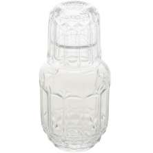 Garrafa Lyor 500ml para Água Moringa de Vidro Faces com Copo