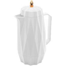 Garrafa Térmica Diamond Lyor 1L Plástica Branca Bule Café Ch