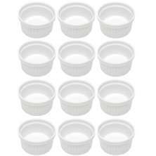 Jogo 12 Ramequins 50ml Canelado Porcelana Classic Branco Lyor Servir Petiscos