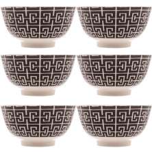 Jogo 6 Cumbucas de Porcelana Lyor 410ml Egypt Bowls Decorado