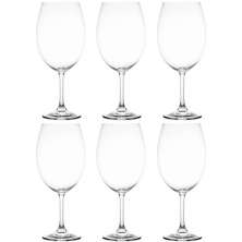 Jogo de 6 Taças de Vinho Tinto Cristal Bohemia Lyor 580ml Sommelier Linha Sylvia Degustação