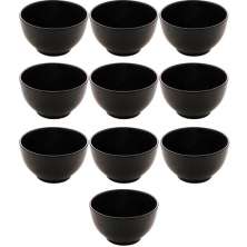 Kit 10 Bowls Cerâmica 680ml Preto Lyor Restaurante Cumbuca T