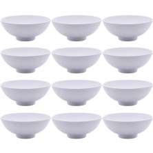 Kit 12 Cumbucas de Melamina para Petiscos 400ml Brancas Bowl
