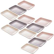 Kit 12 Travessas para Servir Bandeja Sortida 21,5x14x2,5cm S