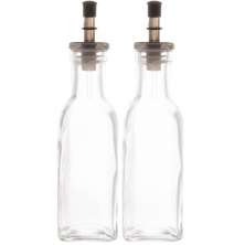 Kit 2 Garrafas para Azeite ou Vinagre de Vidro 200ml com Dos