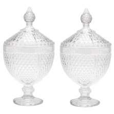 Kit 2 Potiches de Cristal com Pé Bico de Jaca Perseu Lyor Bo