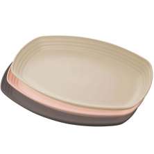 Kit 24 Travessas Bandejas Bambu Plástico Sortidas 29x18x3cm Lines Lyor Servir Frio Petiscos
