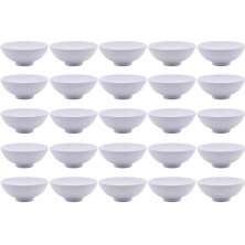 Kit 25 Tigelas de Melamina Brancas 400ml Cumbucas para Resta