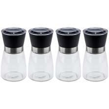 Kit 4 Moedor de Sal e Pimenta 170ml Lyor Vidro Moinho de Cer