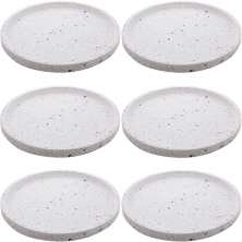 Kit 6 Bandejas 30cm Mármore Terrazzo Redondas Lyor Decorar Servir Restaurante