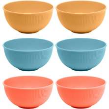 Kit 6 Bowls Bambu Plástico Stripes Lyor 500ml Coloridos 15x7