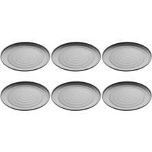 Kit 6 Pratos de Melamina Preto Fosco 25,5cm para Sushi Casa