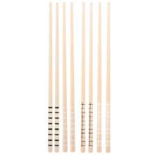 Kit Hashi de Bambu 4 Pares 24cm Palitos Japoneses Sushi Lyor Estampa Geométrica