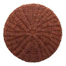 Lugar Americano Sousplat Lyor Marrom 38cm Mesa Rattan Plástico Trançado