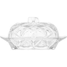 Manteigueira de Cristal com Tampa Deli Diamond Lyor Pote Porta Manteiga 17x10,5x8cm