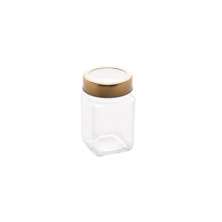 Pote de Vidro Class Incolor e Dourado 300 ml