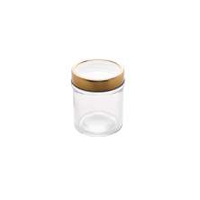 Pote de Vidro Class Incolor e Dourado 350 ml