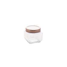 Pote de Vidro Class Incolor e Rosé Gold 800 ml