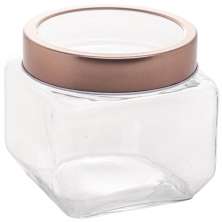 Pote de Vidro com Tampa Metal Rose Gold Lyor 800ml Gastro Po