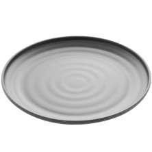 Prato Lyor de Melamina Raso Preto 25,5cm Avulso Tóquio com R