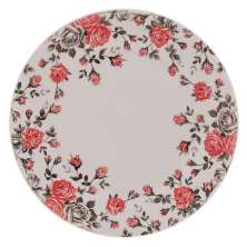 Prato Raso Garden Rosa e Branco 19,5 cm