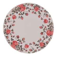 Prato Raso Garden Rosa e Branco 26 cm
