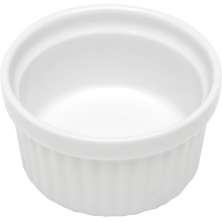 Ramekin Canelado Porcelana 40ml Classic Branco Lyor Molheira Servir Caldas