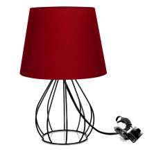Abajur Cebola Dome Vermelho Com Aramado Preto