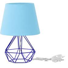 Abajur Diamante Dome Azul Bebe Com Aramado Azul
