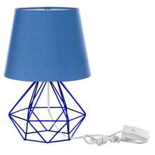 Abajur Diamante Dome Azul Com Aramado Azul Metálico