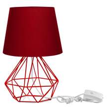 Abajur Diamante Dome Vermelho Com Aramado Vermelho