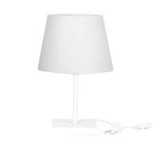 Abajur Eros Dome Branco Texturizado com Base Todo Branco Q.