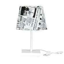 Abajur Eros Dome Jornal com Base Todo Branco Q.